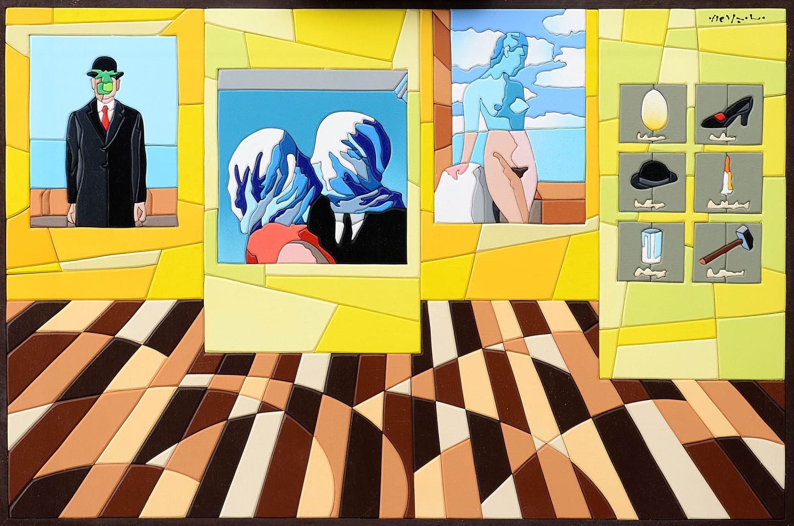 Enigmi, con cornice - Ugo Nespolo