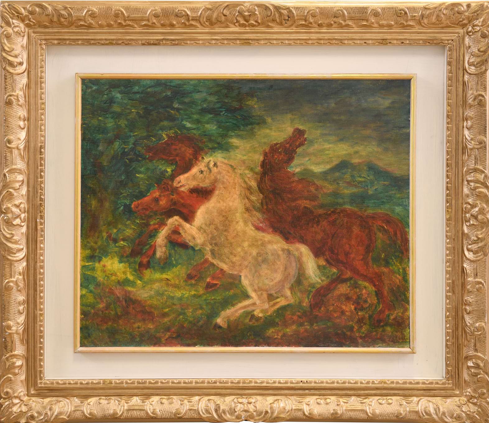 Il cavallo bianco, con cornice - Aligi Sassu